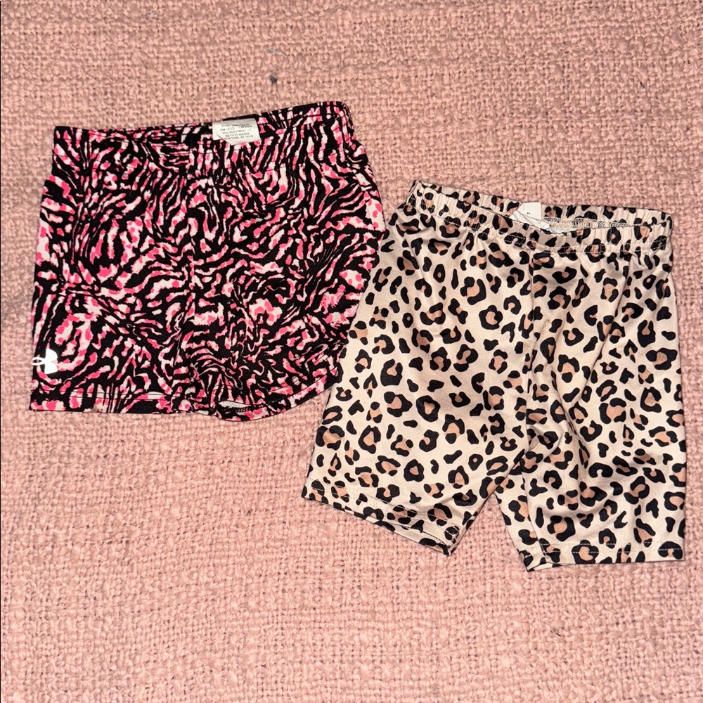 Animal Print Shorts Set - Pink Zebra and Leopard